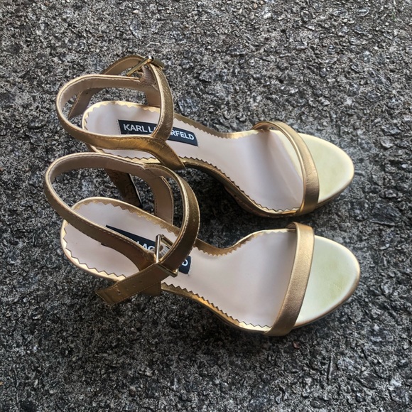 Karl Lagerfeld Paris High Heel Pumps Gold - Picture 5 of 7